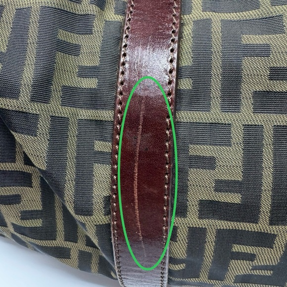 💯Authentic preloved Fendi Tobacco Zucca Leather and Canvas Duffel Bag - Picture 6 of 9